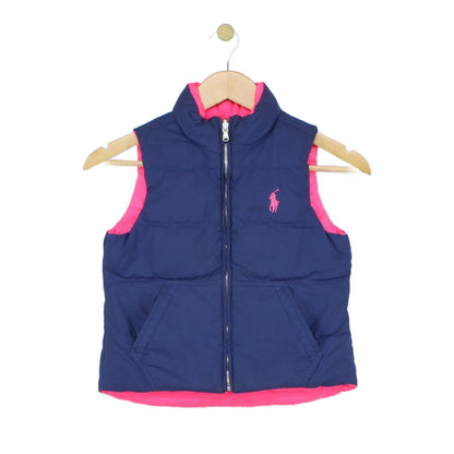 Girls Down Bodywarmer Reversible Sleeveless Outerwear