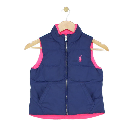 Girls Down Bodywarmer Reversible Sleeveless Outerwear