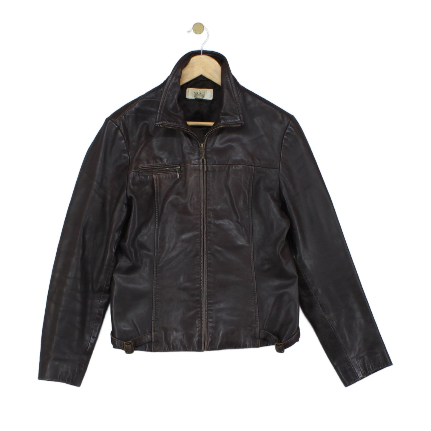 Womens Leather Jacket  Full Zip Biker Classic