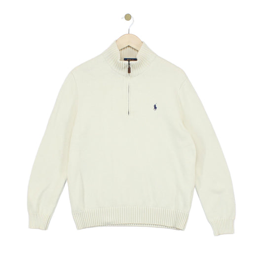 Mens 1/4 Zip Jumper Knit Pullover Cotton