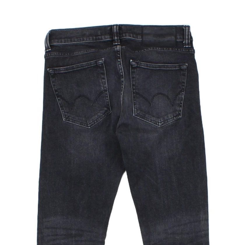 Mens Cuffed Jeans Stretch Slim Tapered
