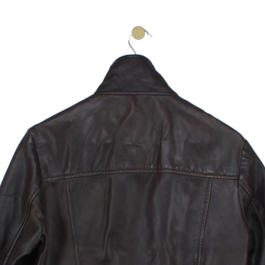 Womens Leather Jacket  Full Zip Biker Classic