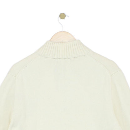 Mens 1/4 Zip Jumper Knit Pullover Cotton