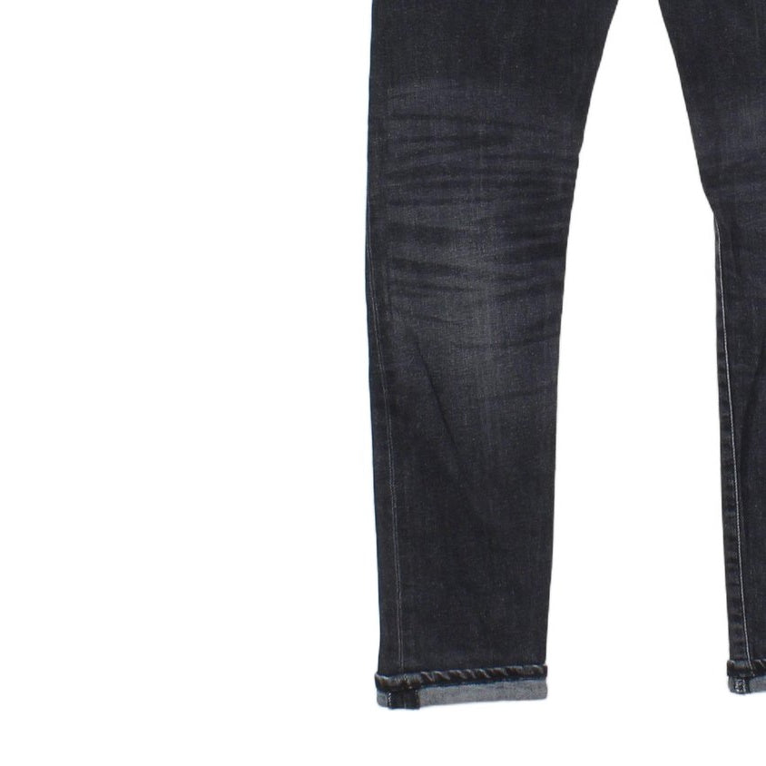 Mens Cuffed Jeans Stretch Slim Tapered
