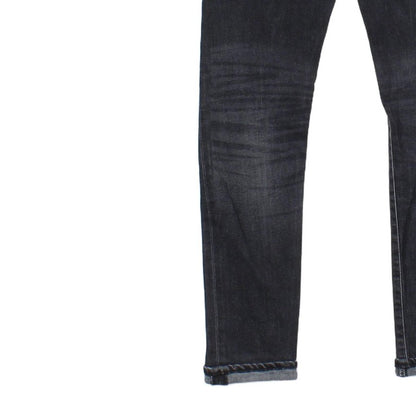 Mens Cuffed Jeans Stretch Slim Tapered