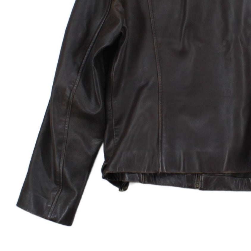 Womens Leather Jacket  Full Zip Biker Classic