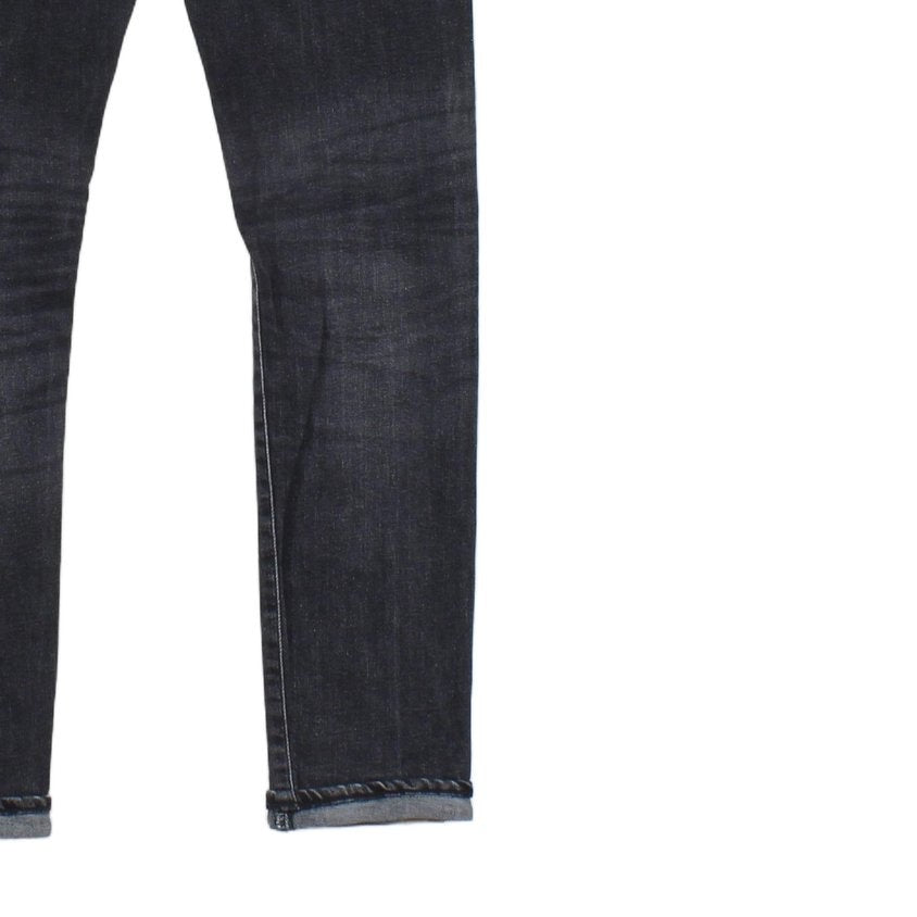 Mens Cuffed Jeans Stretch Slim Tapered