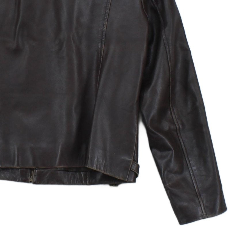 Womens Leather Jacket  Full Zip Biker Classic