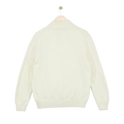Mens 1/4 Zip Jumper Knit Pullover Cotton