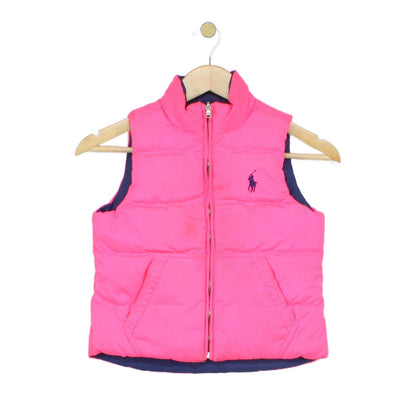 Girls Down Bodywarmer Reversible Sleeveless Outerwear