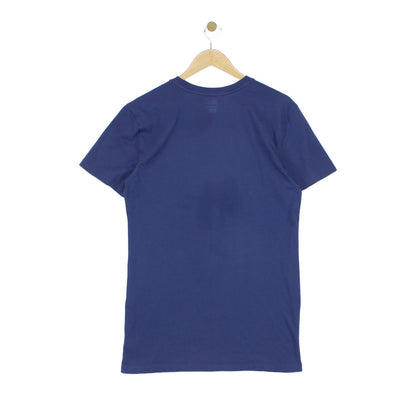 Mens Long T-Shirt Crew Neck Logo Skinny Fit
