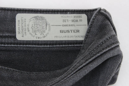 Mens Buster Jeans Regular Slim Tapered Denim