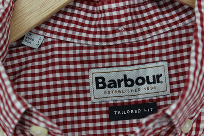Mens Check Shirt Tailored Fit Short Sleeve Button Up