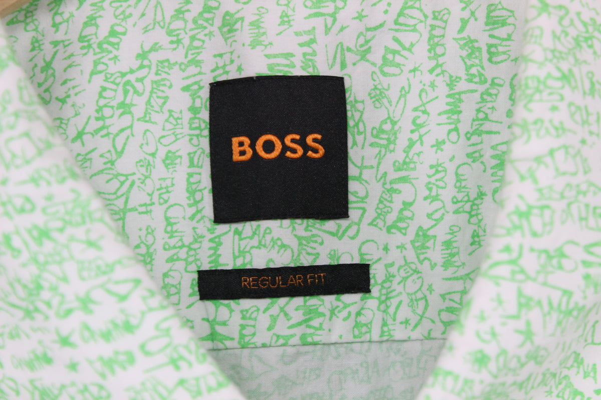Mens Patterned Shirt Regular Fit Short Sleeve