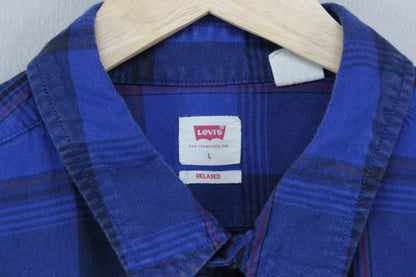 Mens Plaid Shirt Button Up Relaxed
