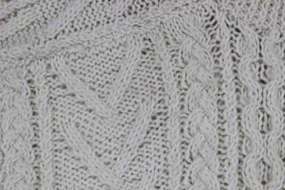 Mens Aran Knit Jumper Uk Made Wool
