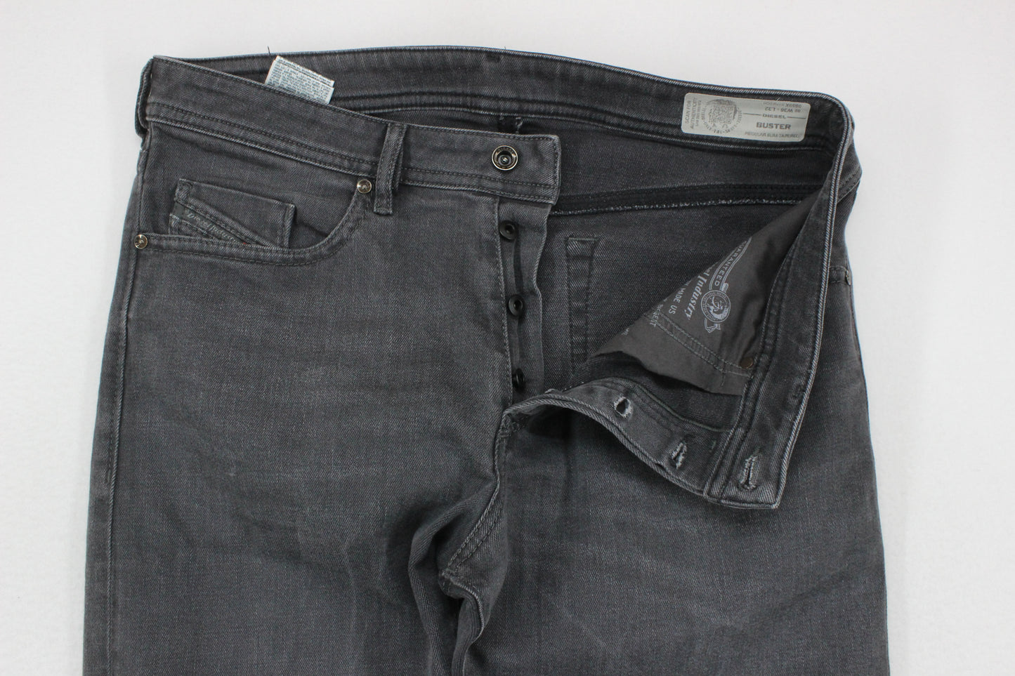 Mens Buster Jeans Regular Slim Tapered Denim