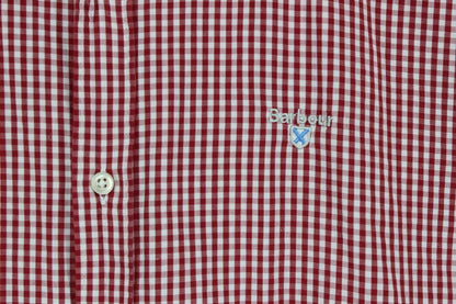 Mens Check Shirt Tailored Fit Short Sleeve Button Up