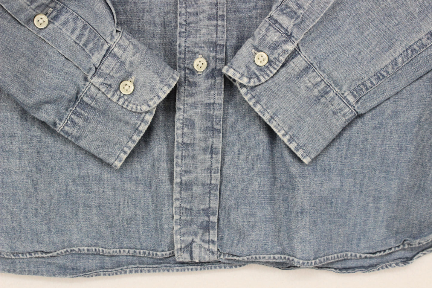 Mens Denim Shirt Slim Fit Button Up Long Sleeve