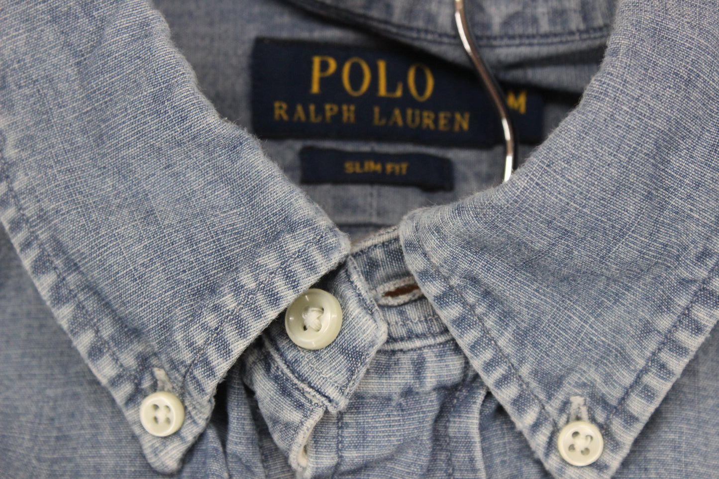 Mens Denim Shirt Slim Fit Button Up Long Sleeve