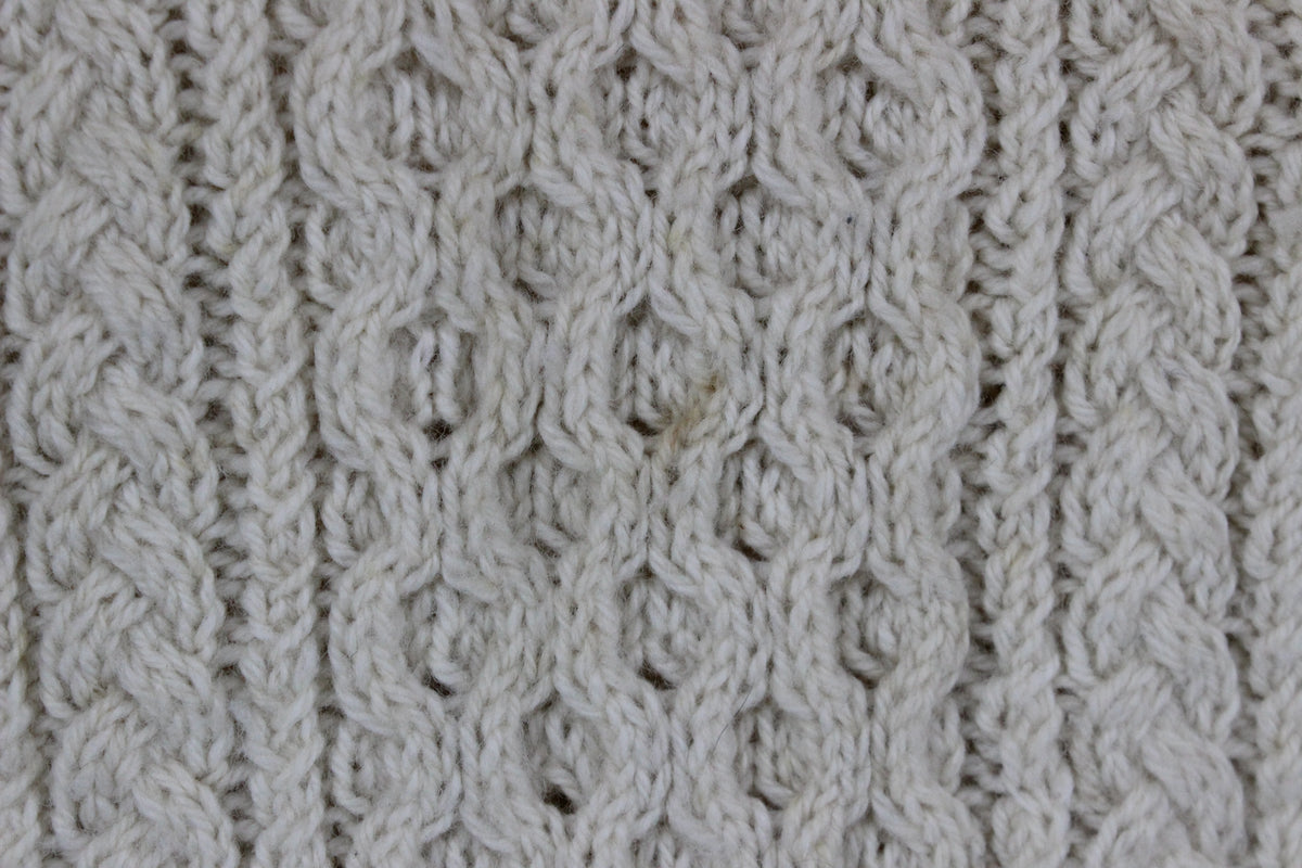 Mens Aran Knit Jumper Uk Made Wool