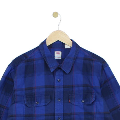 Mens Plaid Shirt Button Up Relaxed