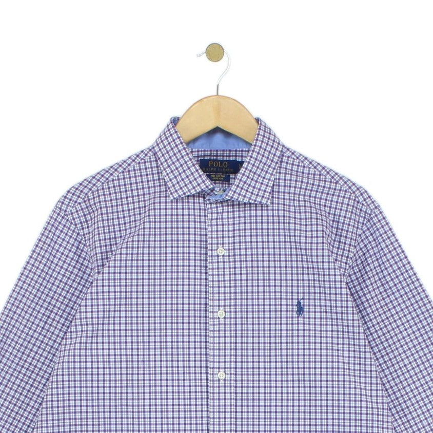 Mens Plaid Shirt Stretch Long Sleeve