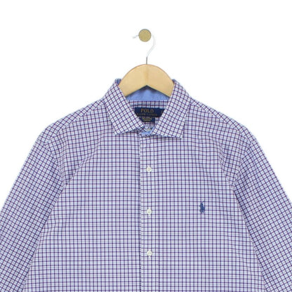 Mens Plaid Shirt Stretch Long Sleeve
