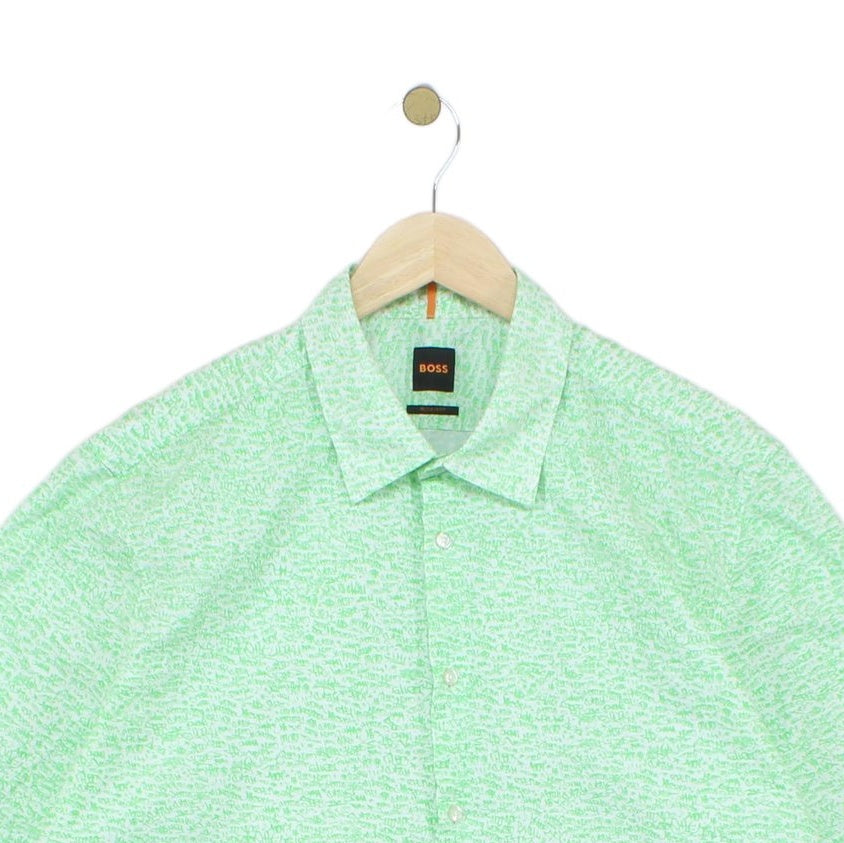 Mens Patterned Shirt Regular Fit Short Sleeve