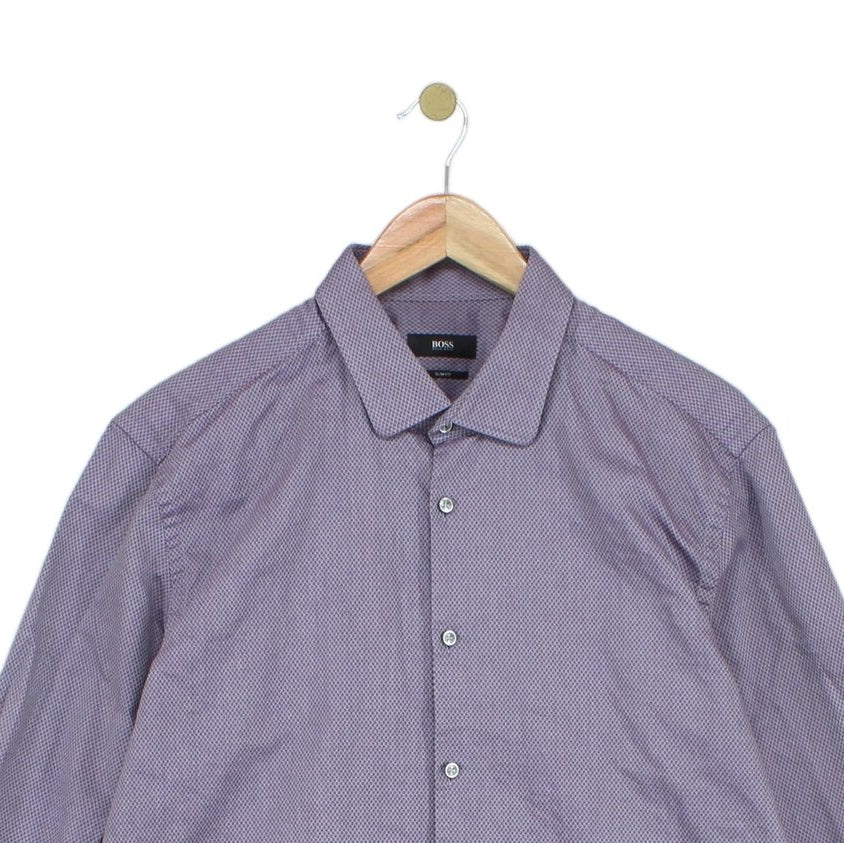 Mens Shirt Slim Fit Long Sleeve Button Up