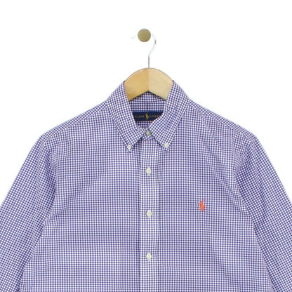 Mens Check Shirt Classic Gingham Long Sleeve