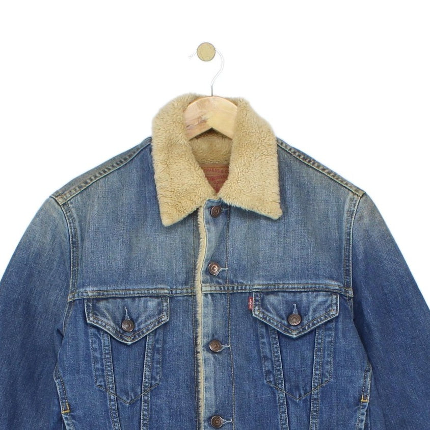 Mens Denim Jacket Sherpa Slim