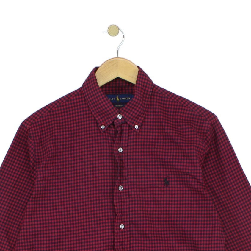 Mens Plaid Shirt Custom Fit Button Up Long Sleeve