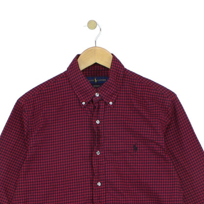 Mens Plaid Shirt Custom Fit Button Up Long Sleeve