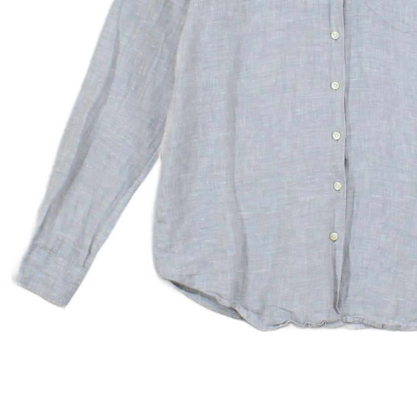 Womens Linen Shirt Casual Button Up Long Sleeve