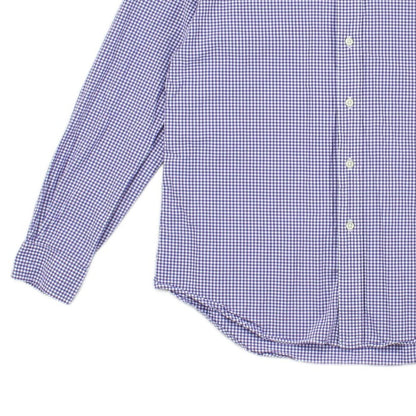 Mens Check Shirt Classic Gingham Long Sleeve