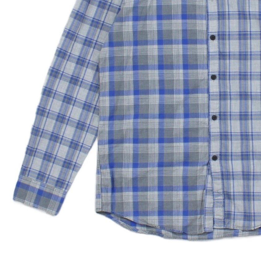 Mens Plaid Shirt Slim Fit Button Up