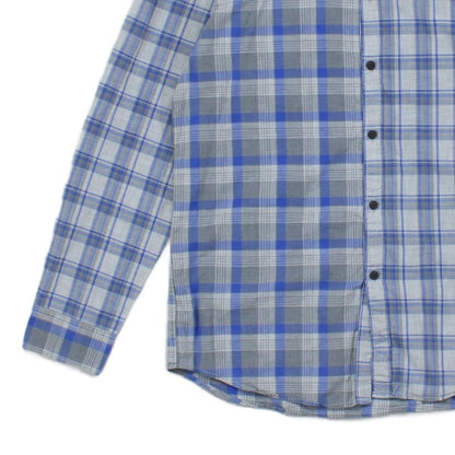Mens Plaid Shirt Slim Fit Button Up