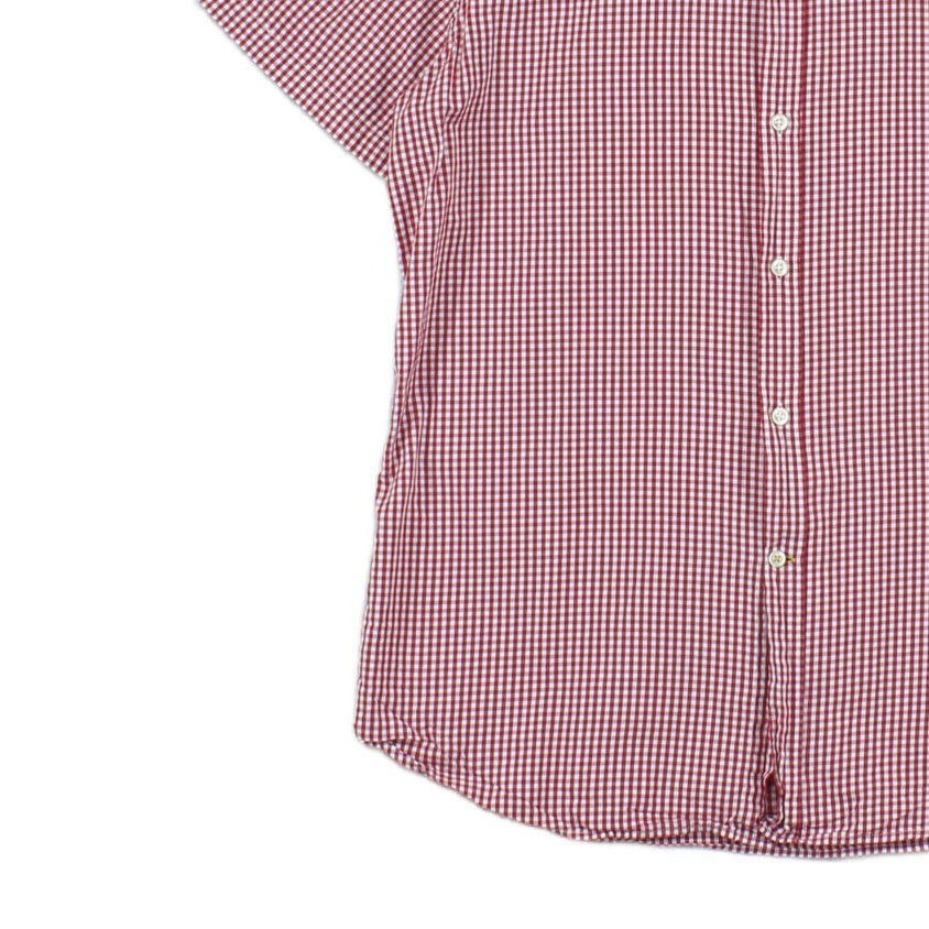 Mens Check Shirt Tailored Fit Short Sleeve Button Up
