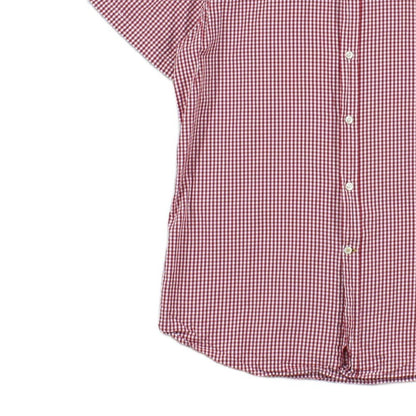 Mens Check Shirt Tailored Fit Short Sleeve Button Up