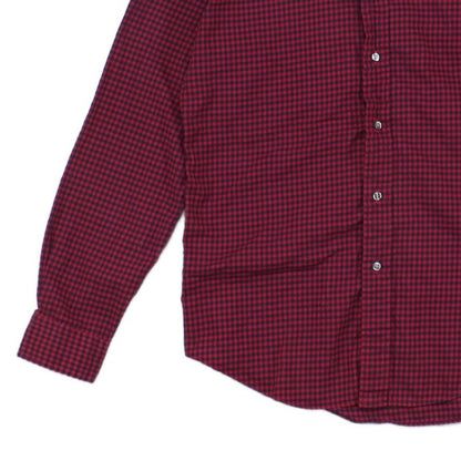Mens Plaid Shirt Custom Fit Button Up Long Sleeve