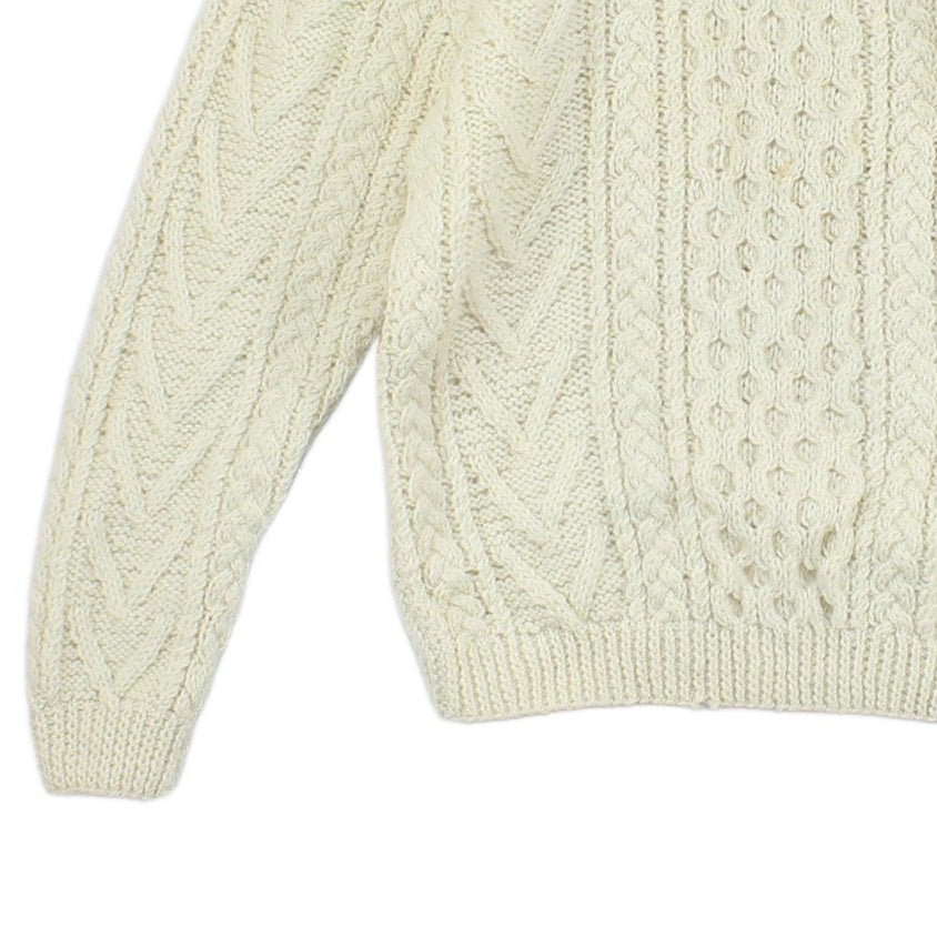 Mens Aran Knit Jumper Uk Made Wool
