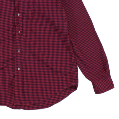 Mens Plaid Shirt Custom Fit Button Up Long Sleeve