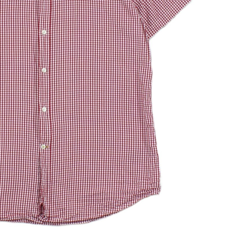 Mens Check Shirt Tailored Fit Short Sleeve Button Up