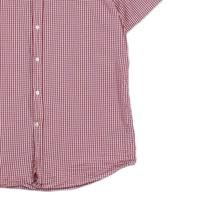 Mens Check Shirt Tailored Fit Short Sleeve Button Up