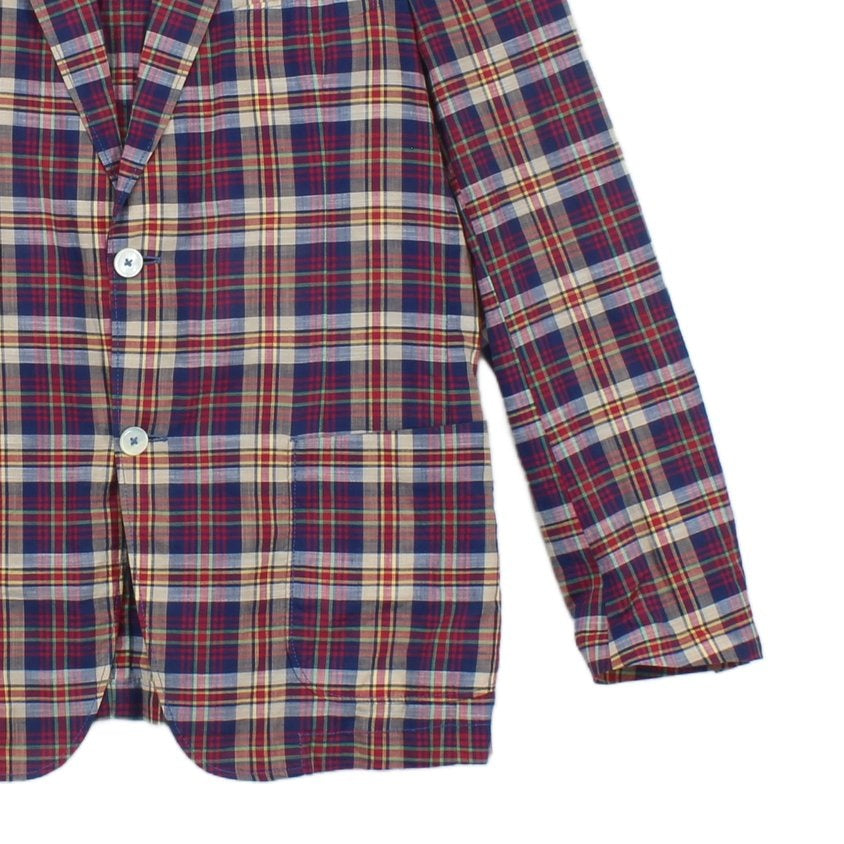Mens Plaid Blazer Lightweight Cotton