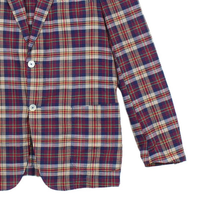 Mens Plaid Blazer Lightweight Cotton