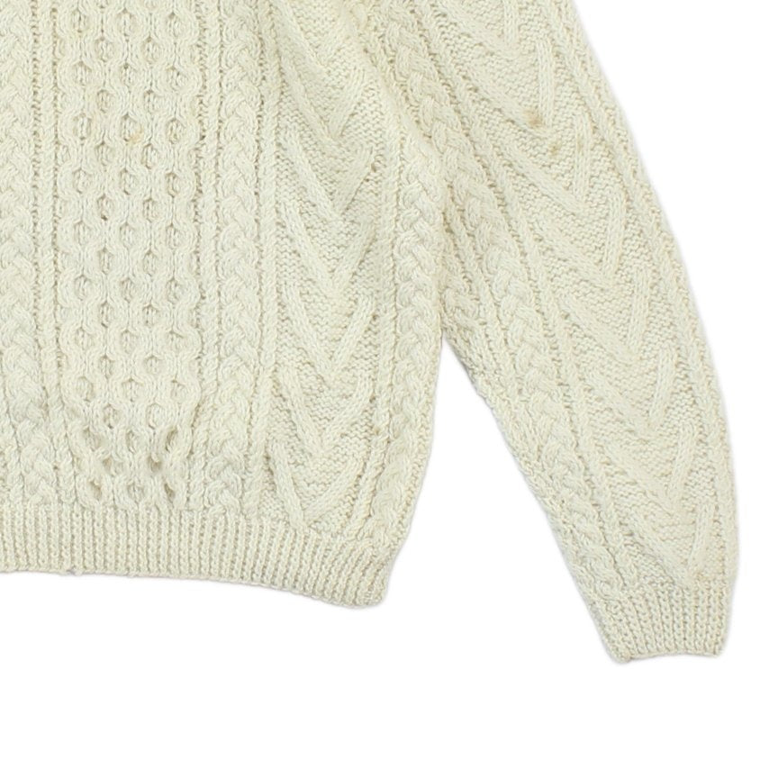 Mens Aran Knit Jumper Uk Made Wool