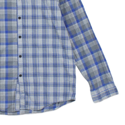Mens Plaid Shirt Slim Fit Button Up