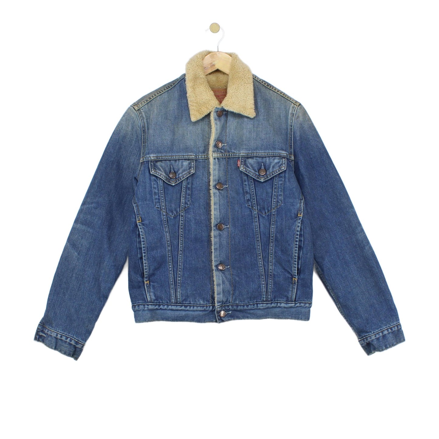 Mens Denim Jacket Sherpa Slim